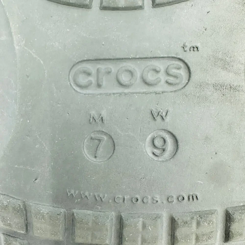 Crocs Classic Two Strap Black Comfort Slide Sandals Size 7 Men's / 9 Women's